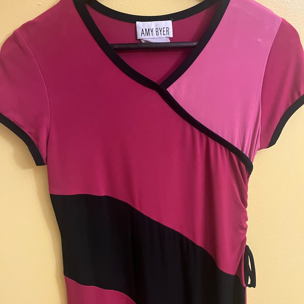 Amy Byer Pink and Black Women's Dress